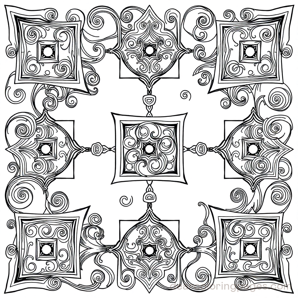 Abstract Coloring Page - Intricate Abstract Patterns