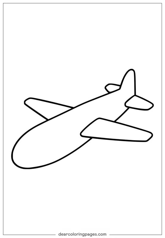Avion facile à colorier pour enfants