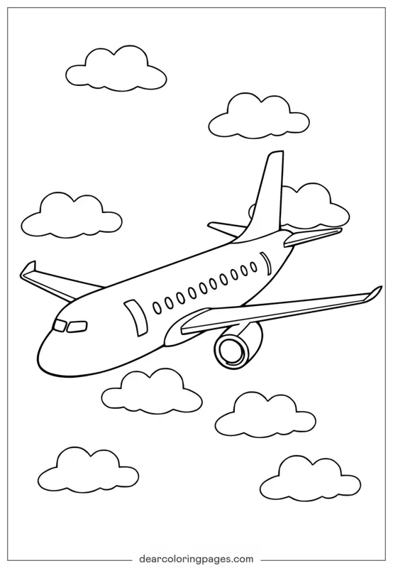 Avion de passagers au-dessus des nuages