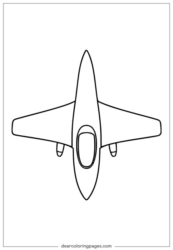 Coloriage Avion de Chasse Vue du Dessus