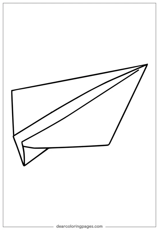 Coloriage Avion en Papier Simple