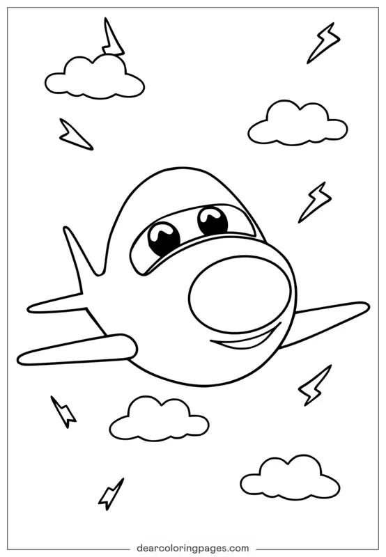 Avion de Dessin Animé de Cars Coloriage