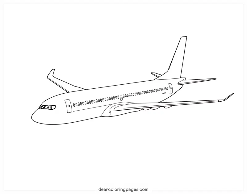 Airplane Coloring Page - Boeing Airplane