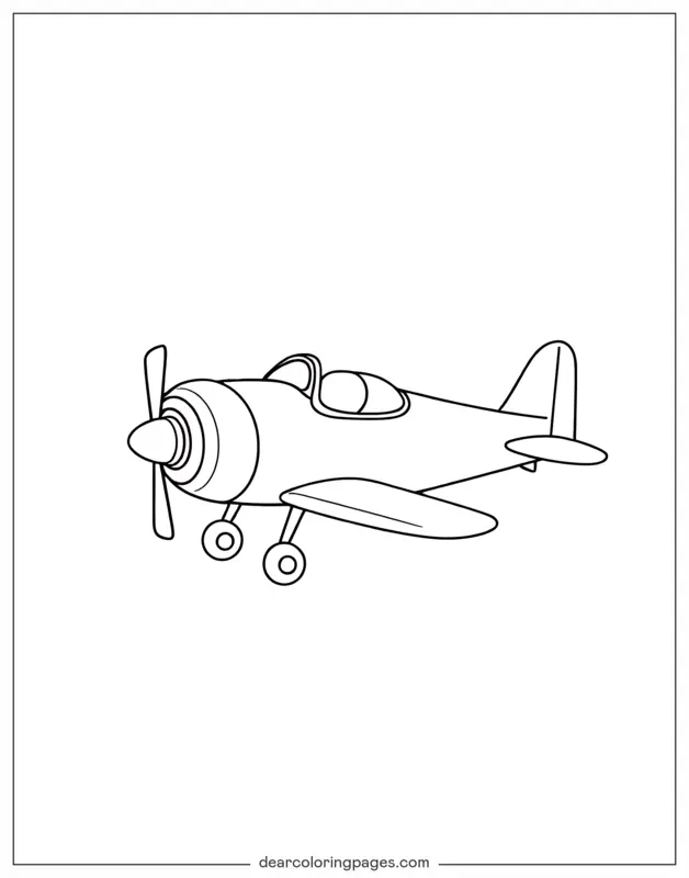 Airplane Coloring Page - Classic Airplane Outline