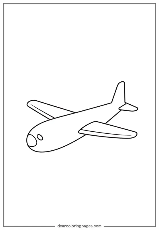Airplane Coloring Page - Simple Airplane Outline