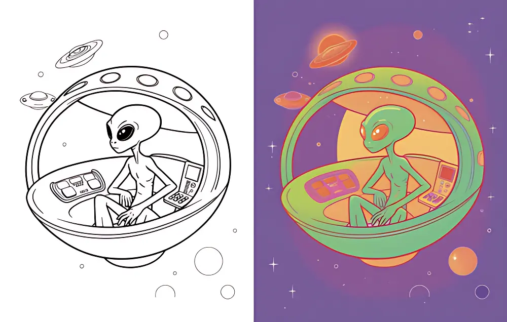 Coloriages Extraterrestre | Dear Coloring Pages