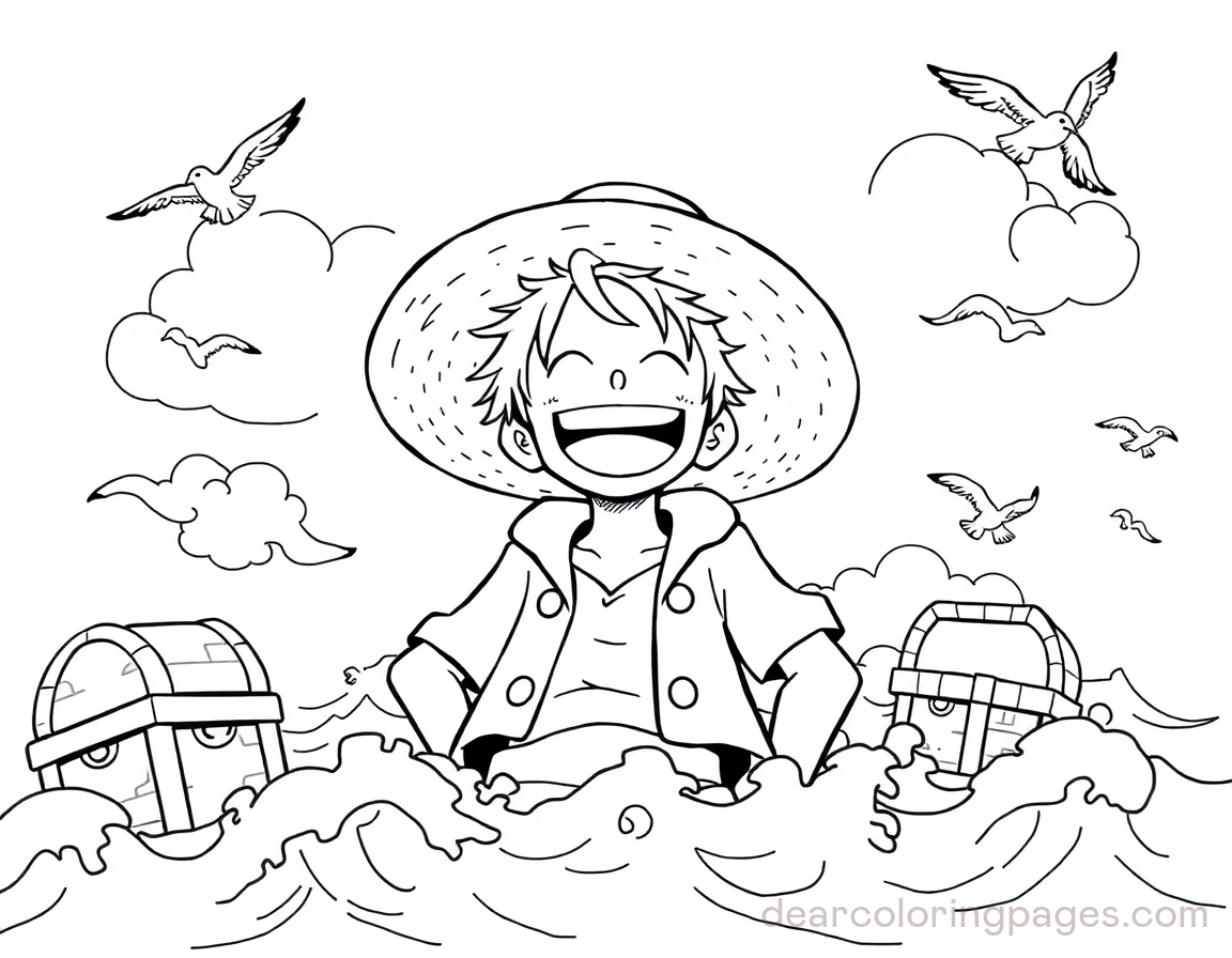 Luffy Coloring Page