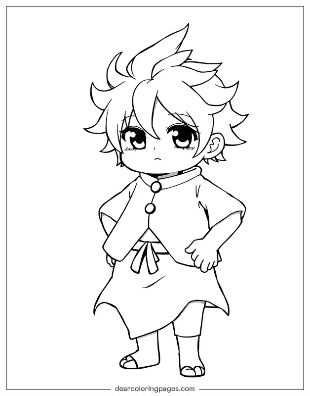 Anime Dibujo para Colorear - Héroe Chibi