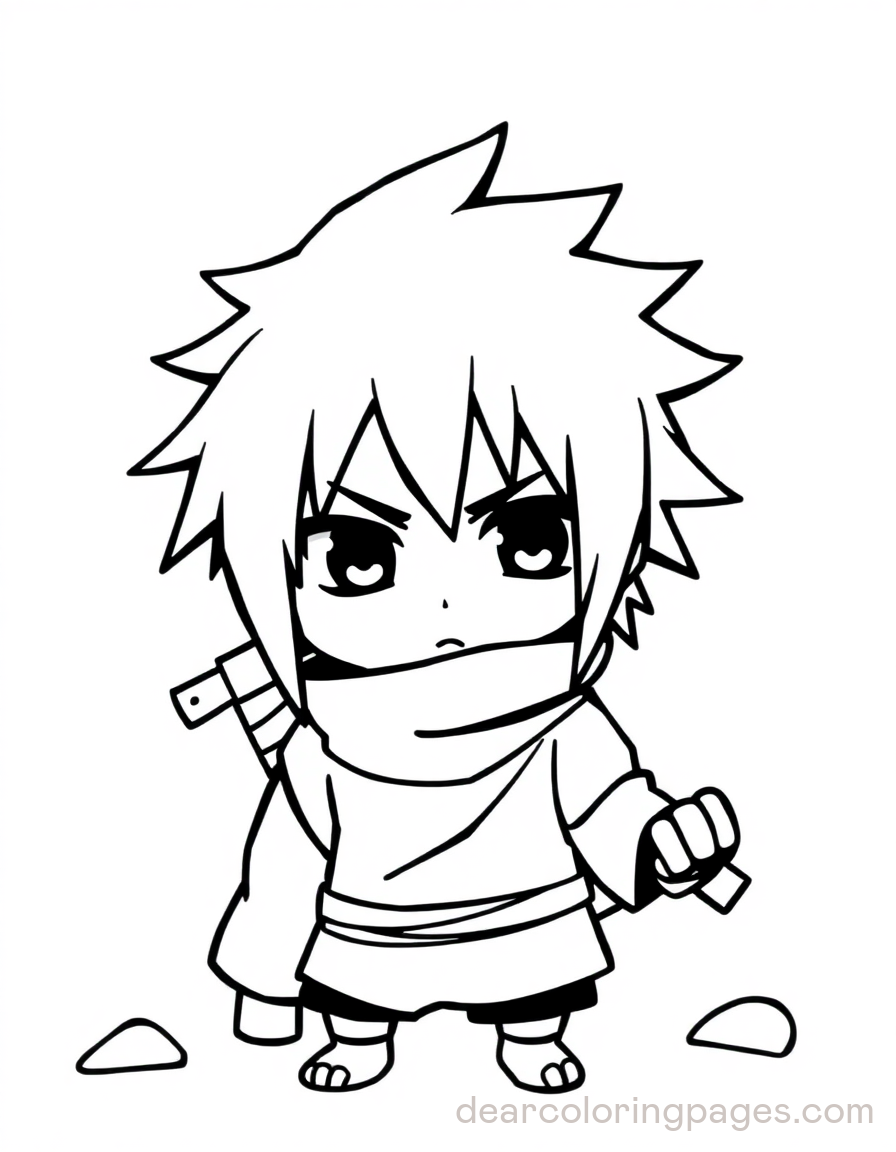 Tiny Sasuke Coloring Page