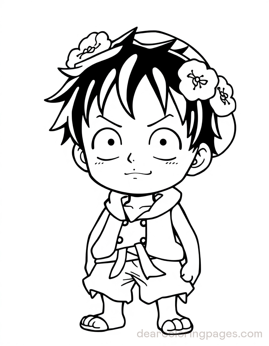 Tiny Luffy Coloring Page