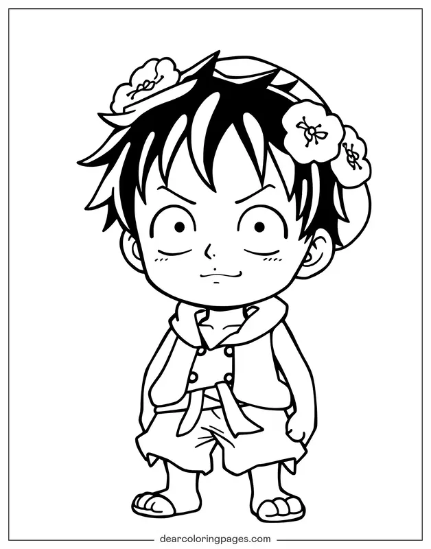 Luffy Desenho para Colorir - Chibi Luffy