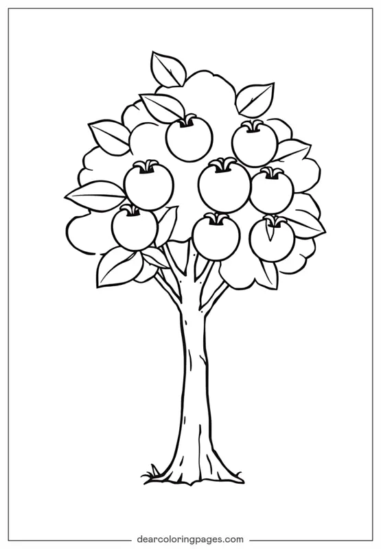 Coloriage de Pomme – Pommier