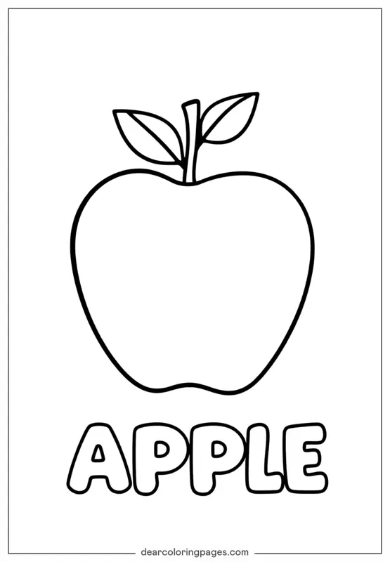 Coloriage de Pomme – Pomme Coloriage pour Enfants