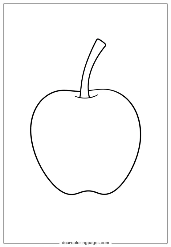 Coloriage de Pomme – Contour d'Apple Simple pour les Préscolaires