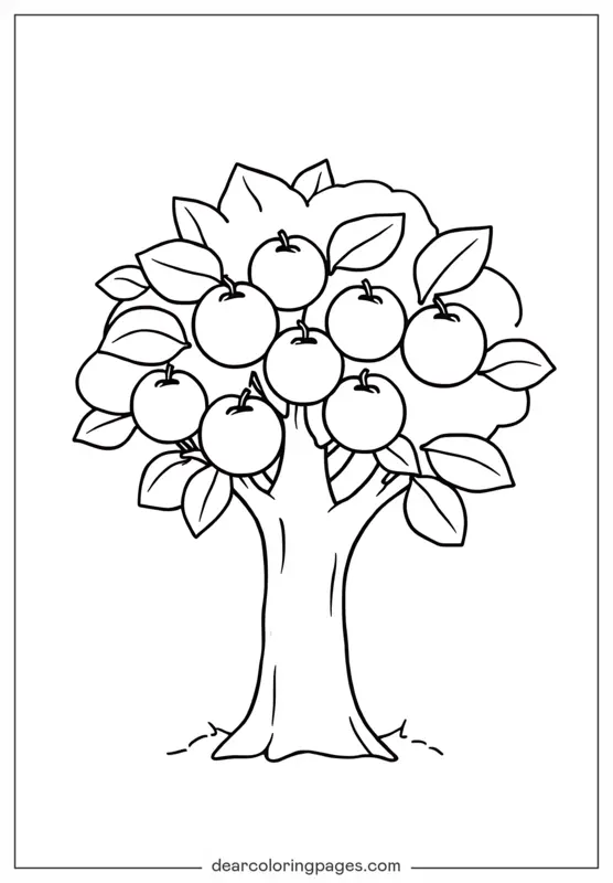 Coloriage de Pomme – Coloriage Arbre à Pomme