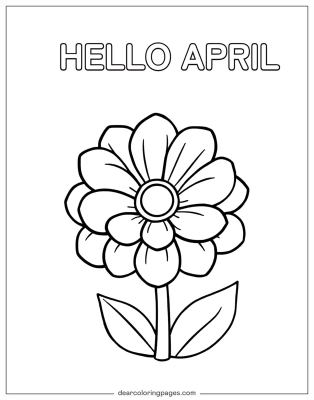 abril Dibujo para Colorear - Hola Abril Coloreando