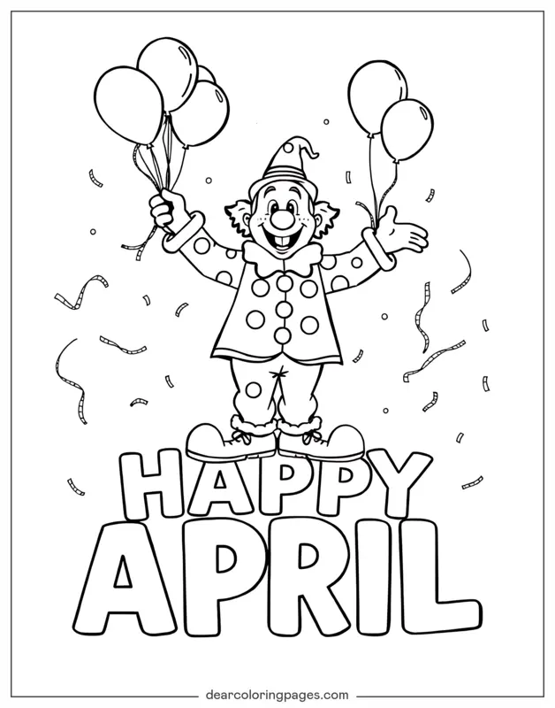 abril Dibujo para Colorear - Feliz diversión de colorear en abril