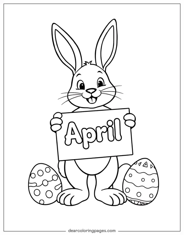 abril Dibujo para Colorear - Coloración de Pascua de abril