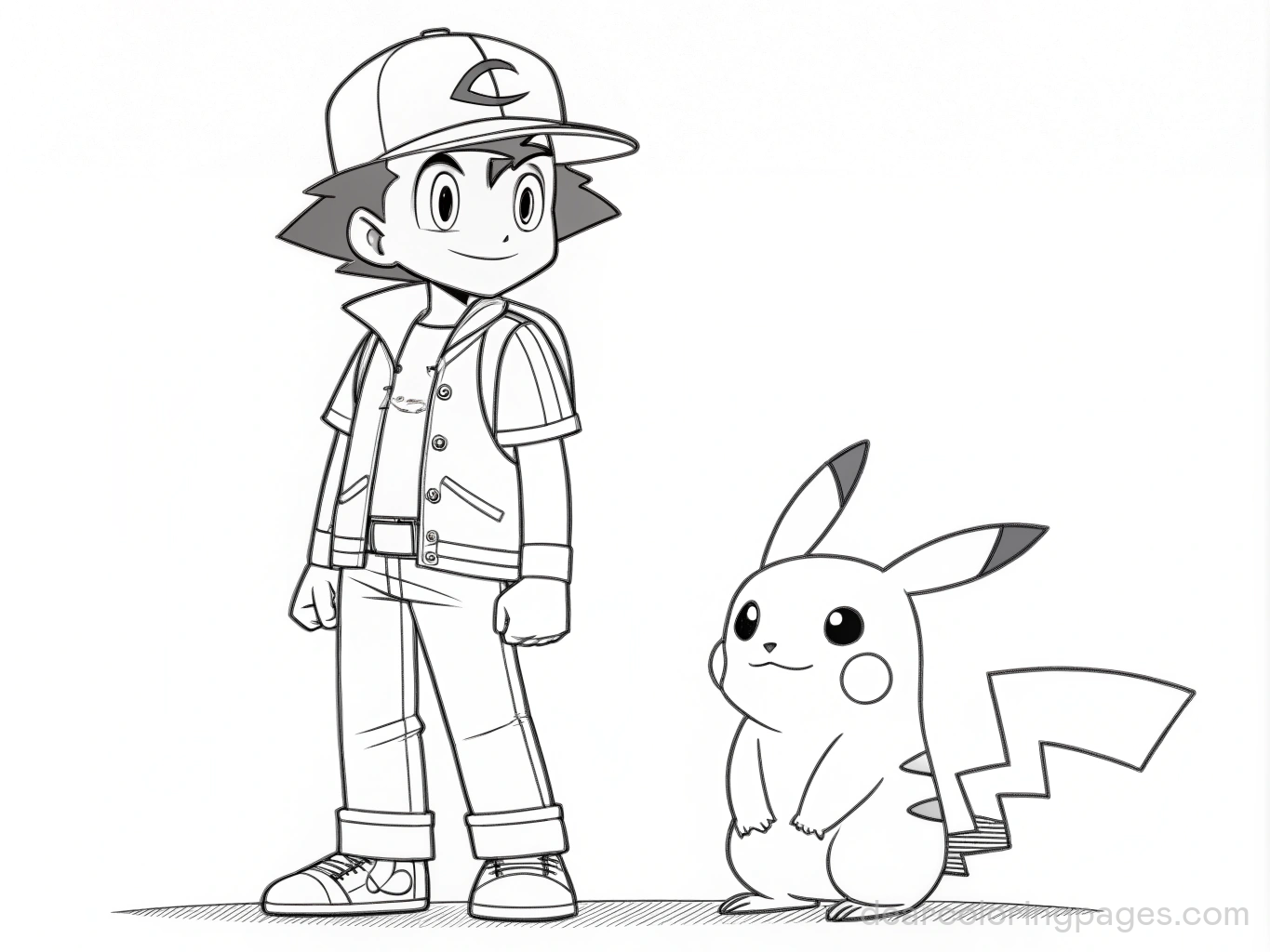 Pokemon Trainer Ash and Pikachu