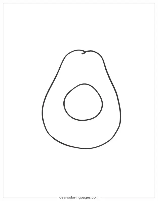 Avocado Coloring Page - Simple Avocado Outline