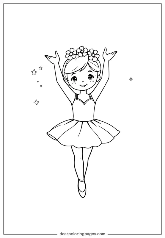 芭蕾舞者跳舞涂色画