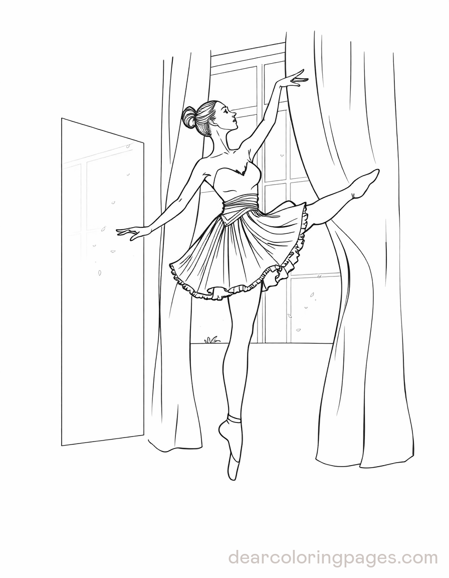 Bailarina Desenho para Colorir - Bailarina Graciosa