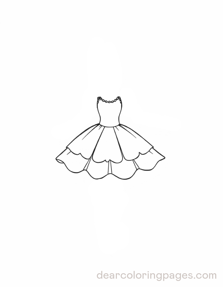 Ballerina Ausmalbild - Ballerina-Kleid