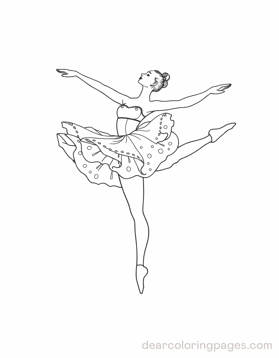 Ballerine Dessins à Colorier - Danse de ballerine