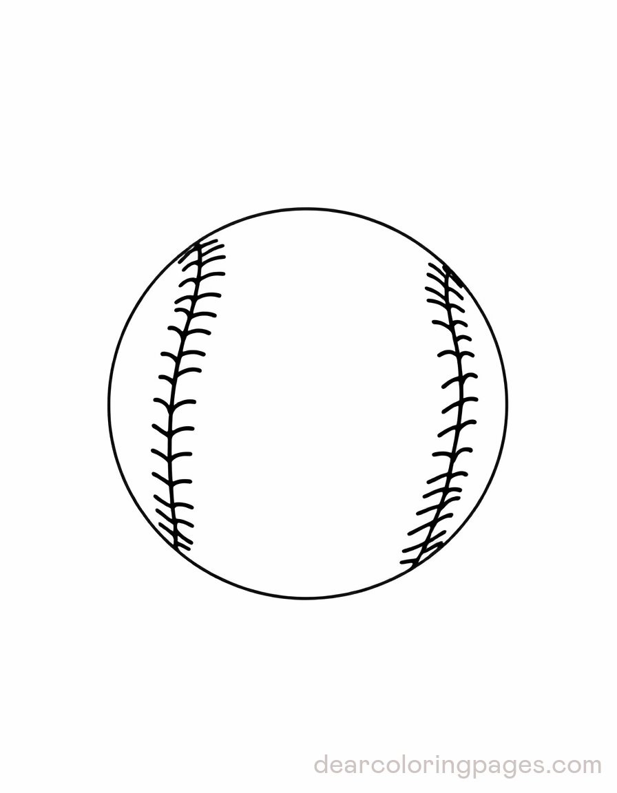 Baseball Coloring Page - Simple Baseball