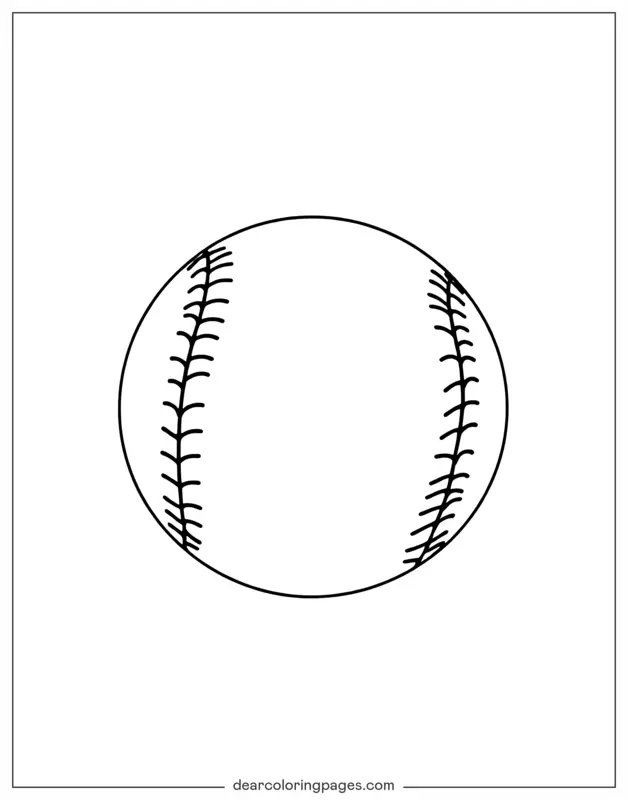 Coloriage de Baseball – Baseball Simple