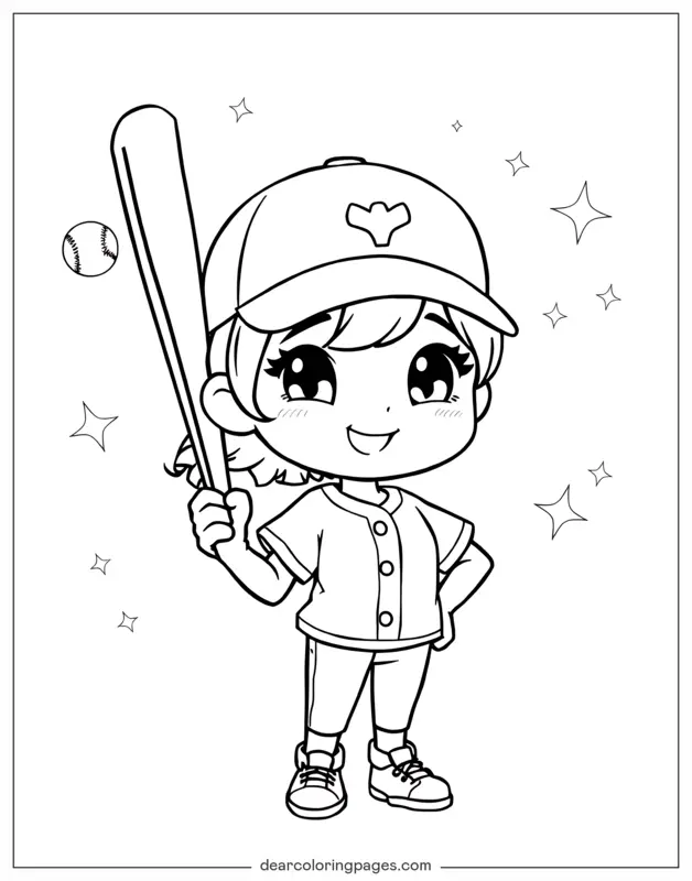 Sports and Activities Coloring Pages - Baseball Coloring Page