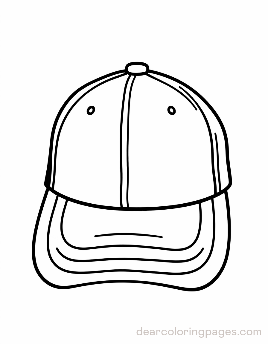 Baseball Coloring Page - Baseball Cap