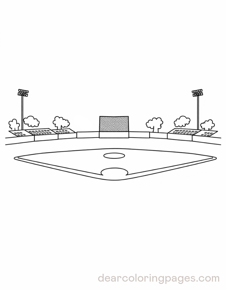 Baseball Disegno da Colorare - Campo da baseball