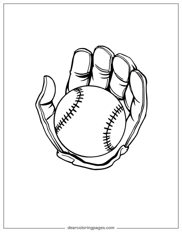 Coloriage de Baseball – La capture parfaite au baseball