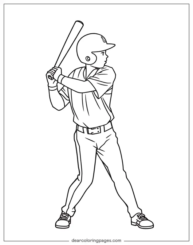 Coloriage de Baseball – Batteur de baseball