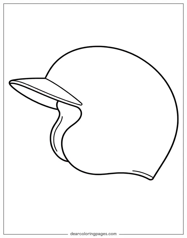 Coloriage de Baseball – Contour de casque de baseball simple