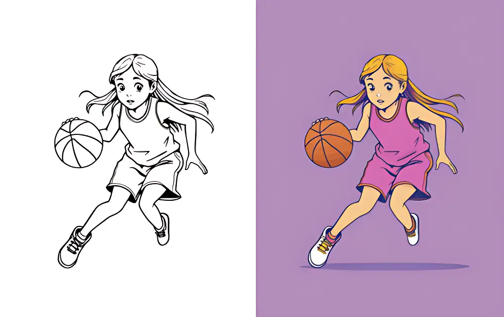 篮球涂色页面 | Dear Coloring Pages