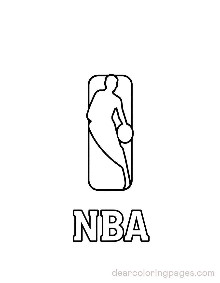 Basketball Coloring Page - NBA Logo