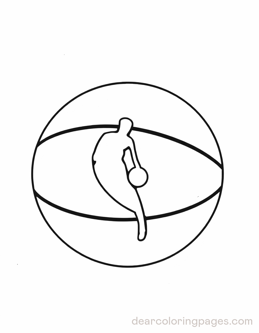 Basketball Coloring Page - Basketball with NBA Logo