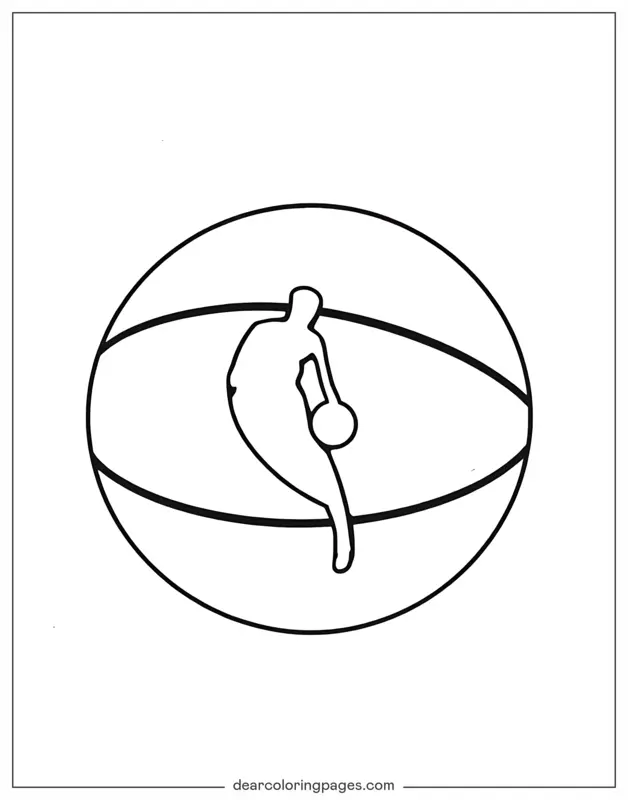 Coloriage de Basket-ball – Basket-ball avec le logo de la NBA
