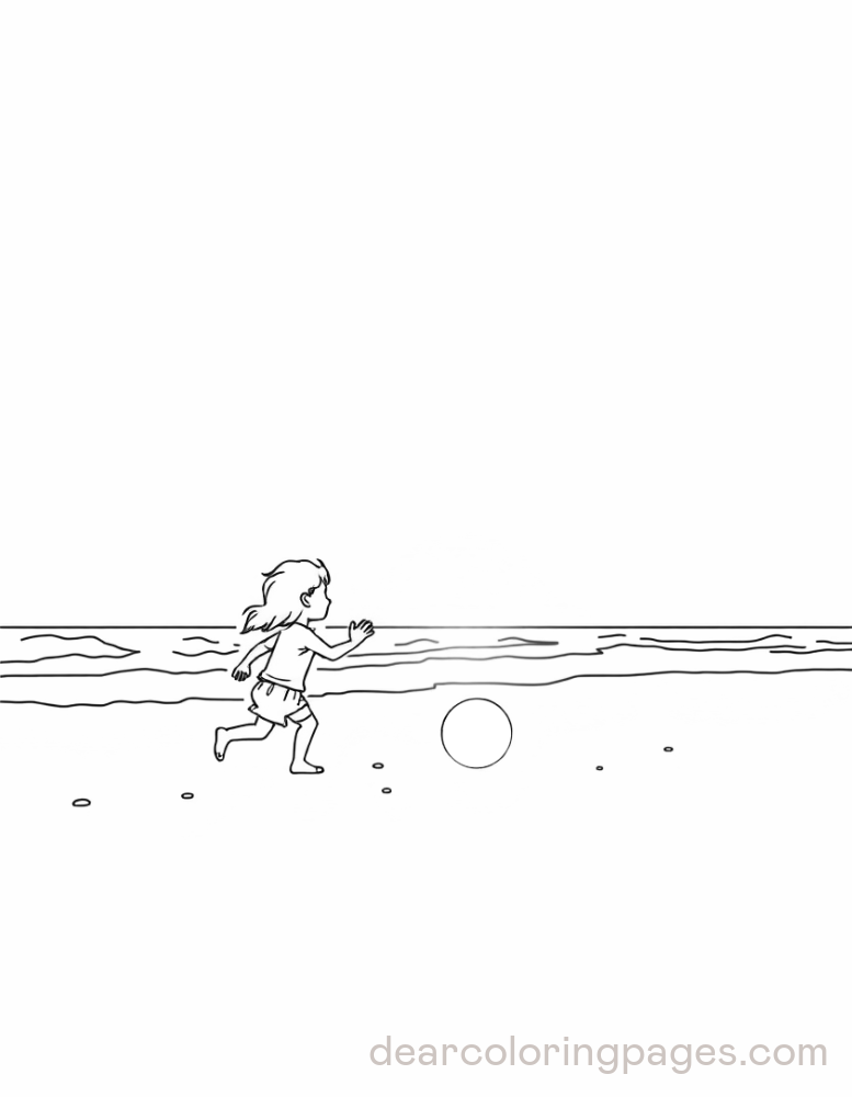 Kid Playing on Beach