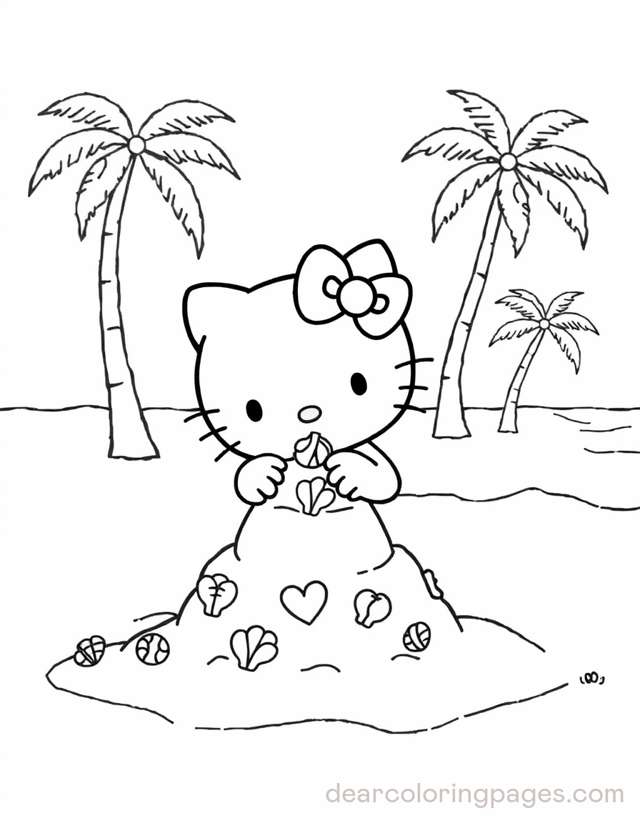 Hello Kitty Building Sandcastle