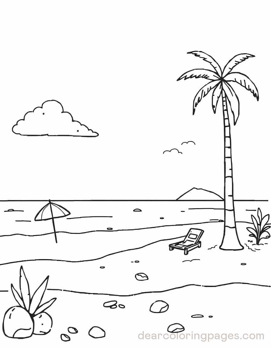 Cartoon Beach Scene