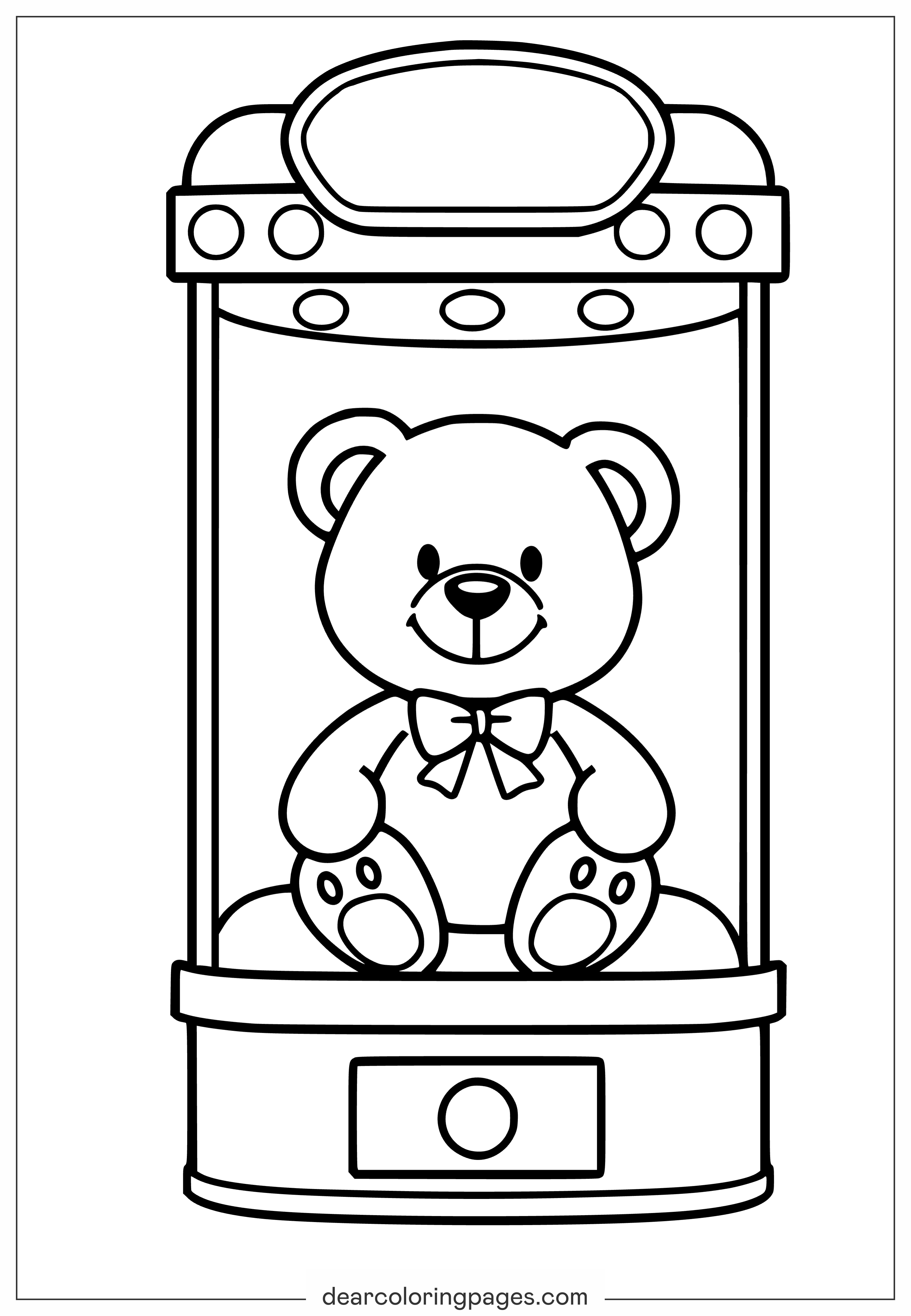 Cute Teddy Bear Inside a Claw Machine