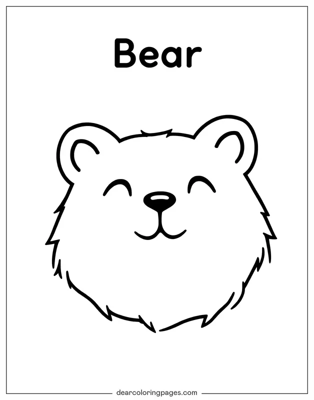 Oso Dibujo para Colorear - Oso sonriendo