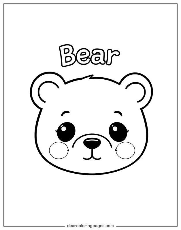 Oso Dibujo para Colorear - Soporta con texto delineado
