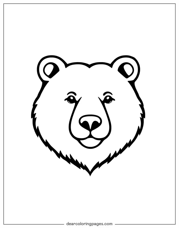 Oso Dibujo para Colorear - Cabeza de oso