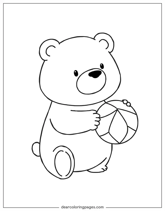 Oso Dibujo para Colorear - Oso Jugando