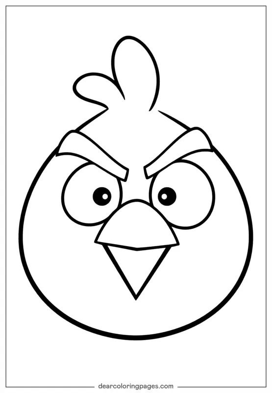 Bird Coloring Page - Angry Bird Face to Color