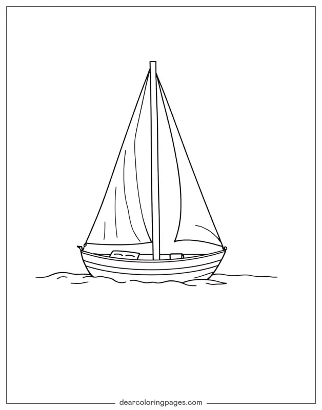 Coloriage de Bateau – Bateau à Voiles